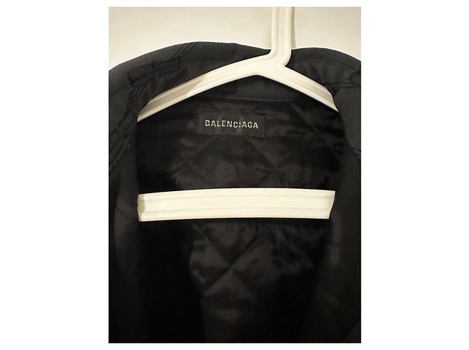 Balenciaga Camicia nera con logo monogramma BB Cachi - vista 3