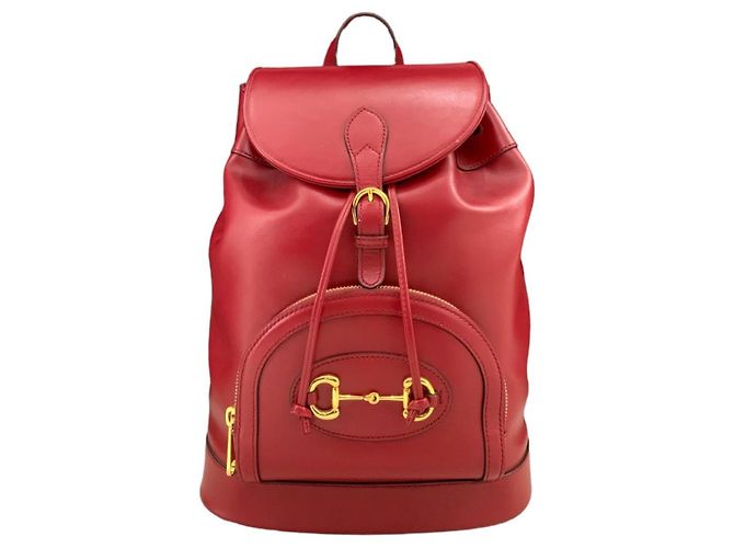 Gucci Leder Rucksack Rot - Ansicht 10