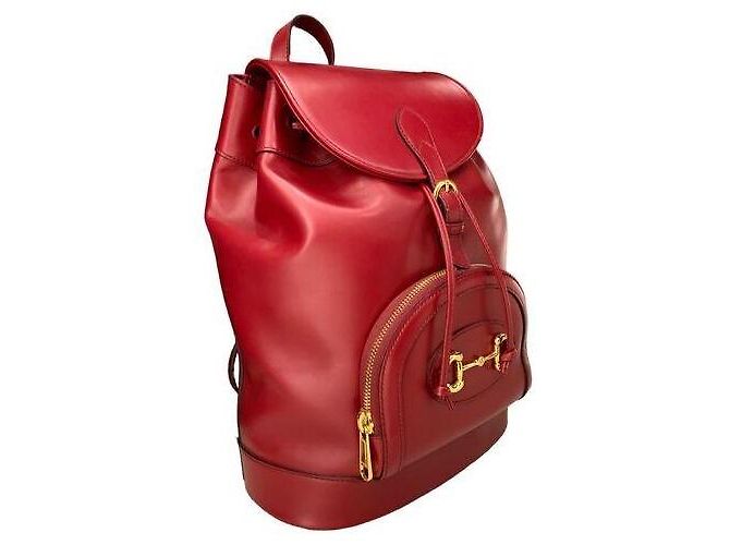 Gucci Leder Rucksack Rot - Ansicht 12