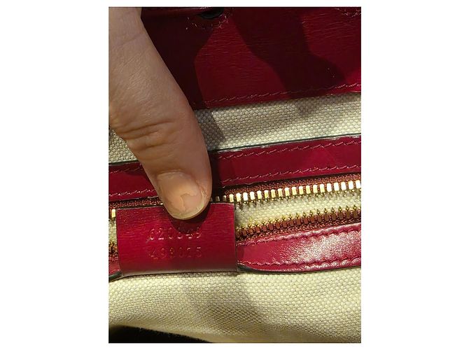 Gucci Leder Rucksack Rot - Ansicht 6