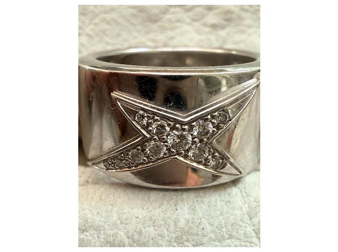 Mauboussin White Gold Star Diamond Ring Size 52 Silver hardware - view 4