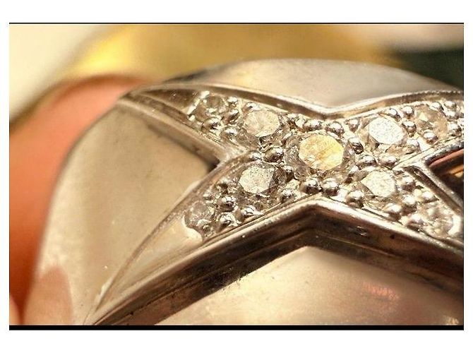Mauboussin White Gold Star Diamond Ring Size 52 Silver hardware - view 7