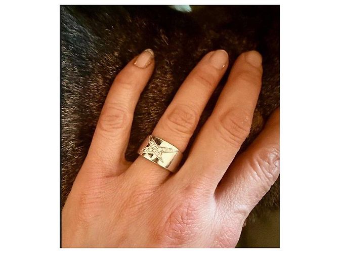 Mauboussin White Gold Star Diamond Ring Size 52 Silver hardware - view 8