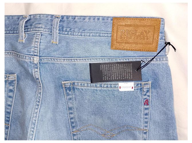 Autre Marque REPLAY Authentische blaue Denim-Jeans mit geradem Bein, Größe 36 / 32 - Ansicht 6