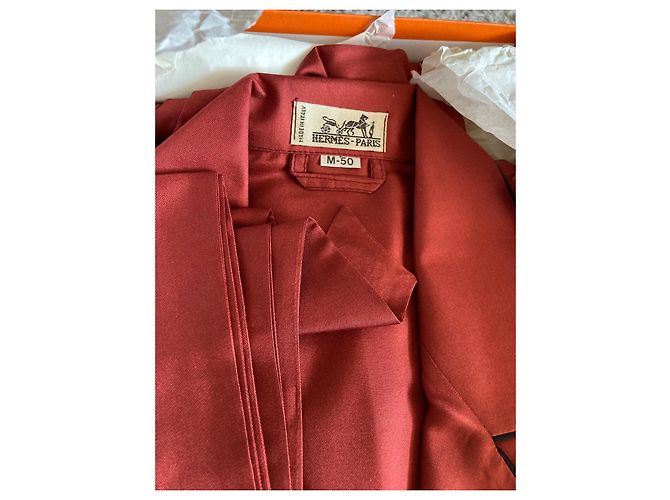 Completo pigiama in seta rossa di Hermès Rosso - vista 11