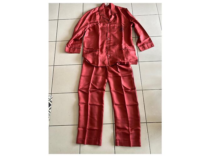 Completo pigiama in seta rossa di Hermès Rosso - vista 2