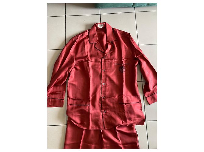 Completo pigiama in seta rossa di Hermès Rosso - vista 3