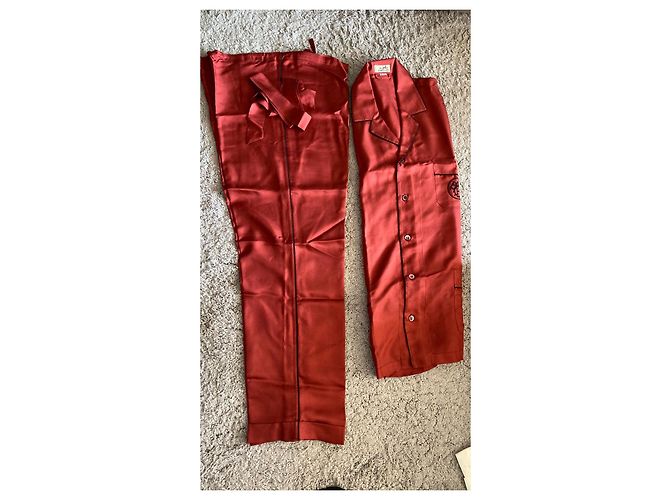 Completo pigiama in seta rossa di Hermès Rosso - vista 5