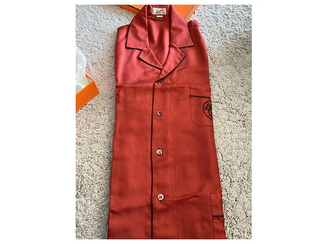 Completo pigiama in seta rossa di Hermès Rosso - vista 8