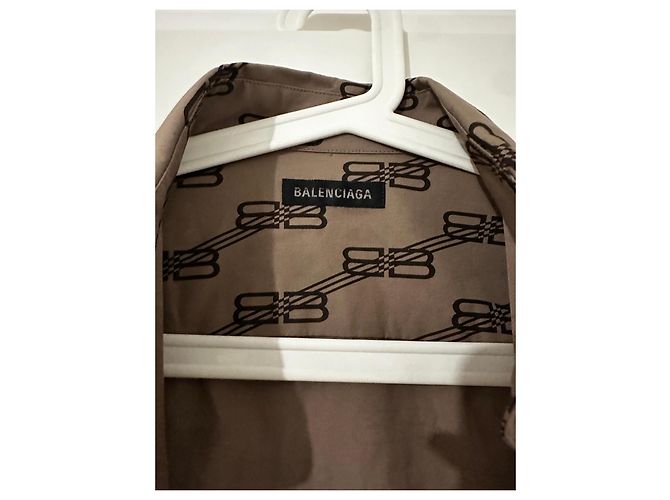 Camicia a Maniche Corte Balenciaga BB Monogram Marrone - vista 3