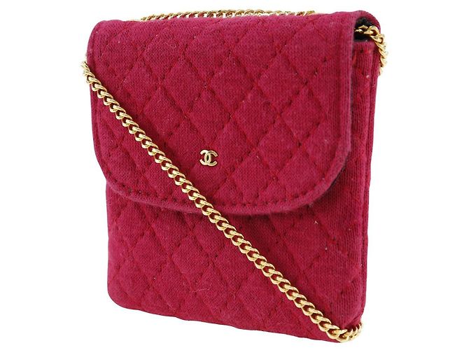 Timeless Borsa a Spalla 2 in 1 in Cotone Chanel Chain Pouch Rosa - vista 2