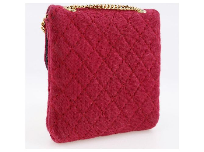 Timeless Borsa a Spalla 2 in 1 in Cotone Chanel Chain Pouch Rosa - vista 3