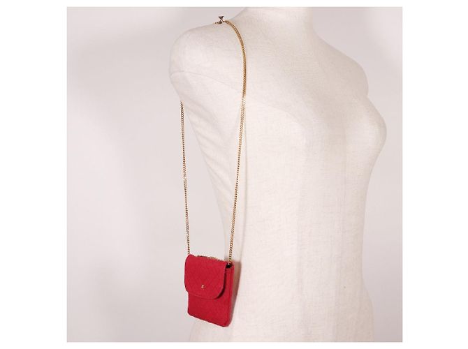 Timeless Borsa a Spalla 2 in 1 in Cotone Chanel Chain Pouch Rosa - vista 9