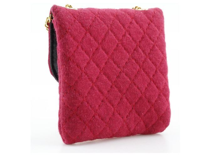 Pochette in Cotone Chanel con Catena Rosso - vista 3