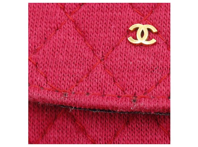 Pochette in Cotone Chanel con Catena Rosso - vista 6