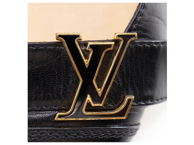 Pumps in pelle Initiale Louis Vuitton Nero - vista 14