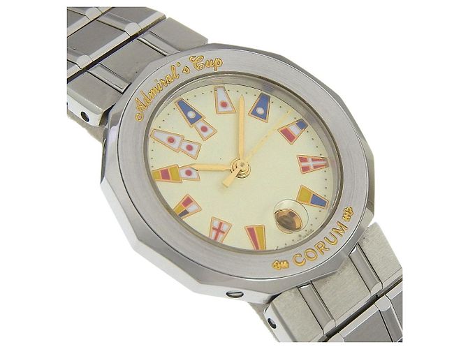 Corum Admiral's Cup Edelstahl-Uhr Weiß - Ansicht 3