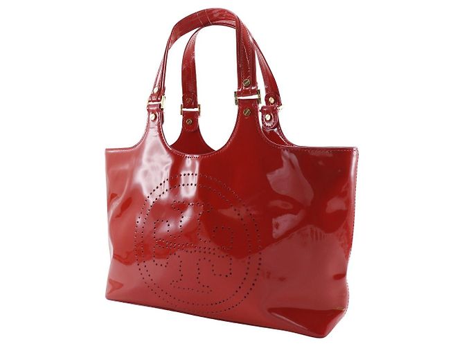 Borsa tote 2 in 1 in pelle lucida con logo perforato Tory Burch Rosso - vista 2