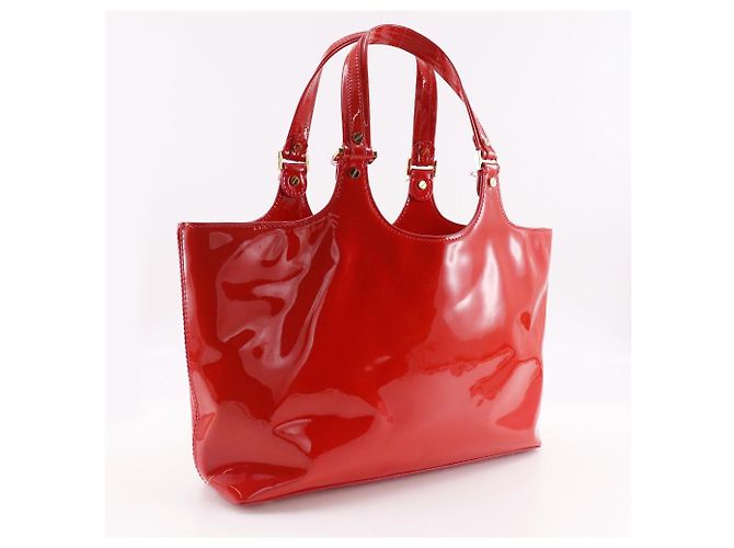 Borsa tote 2 in 1 in pelle lucida con logo perforato Tory Burch Rosso - vista 3