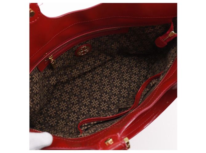 Borsa tote 2 in 1 in pelle lucida con logo perforato Tory Burch Rosso - vista 6