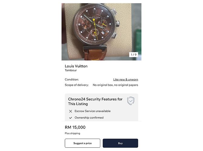 Orologio Cronografo Tambour Louis Vuitton Marrone - vista 7