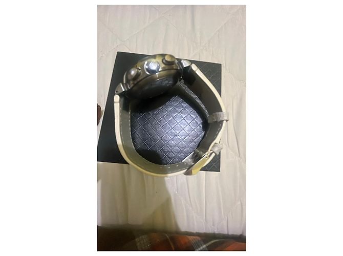 Relógio Cronógrafo Tambour LV da Louis Vuitton Preto Branco - vista 3