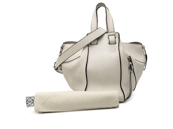 LOEWE White Small Leather Hammock Satchel - view 8