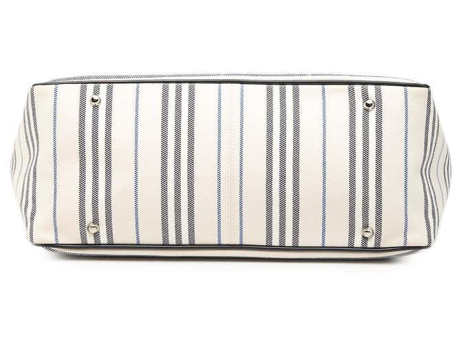 Borsa in tela a righe bianche Burberry Bianco - vista 3