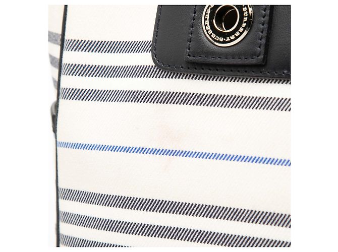 Borsa in tela a righe bianche Burberry Bianco - vista 6