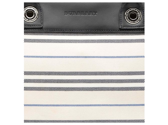 Borsa in tela a righe bianche Burberry Bianco - vista 7