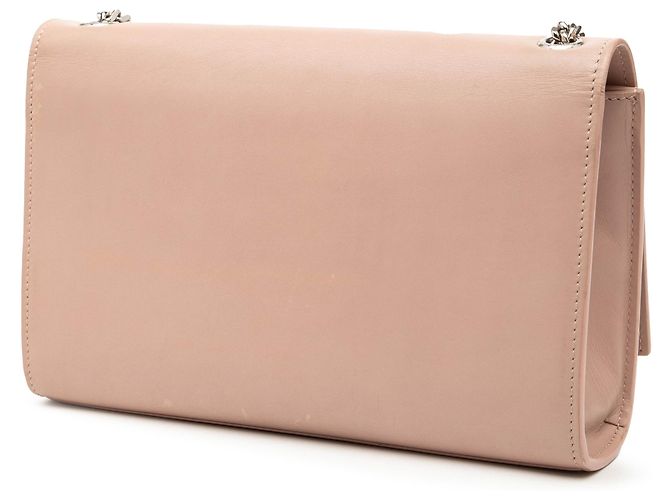 Saint Laurent Rosa Medio Pelle di Vitello Liscia Classica Monogramma Kate Borsa a Tracolla con Frange - vista 2