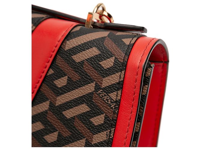 Bolso Virtus de lona recubierta La Greca marrón de Versace Castaño - vista 10