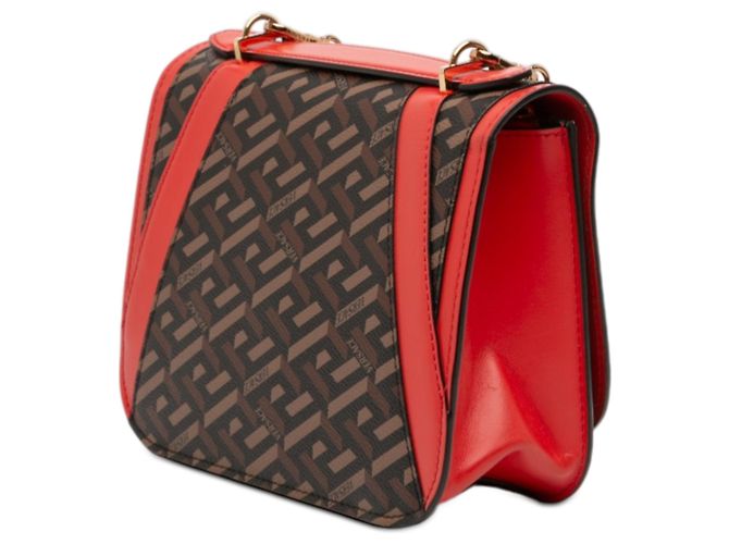 Bolso Virtus de lona recubierta La Greca marrón de Versace Castaño - vista 2