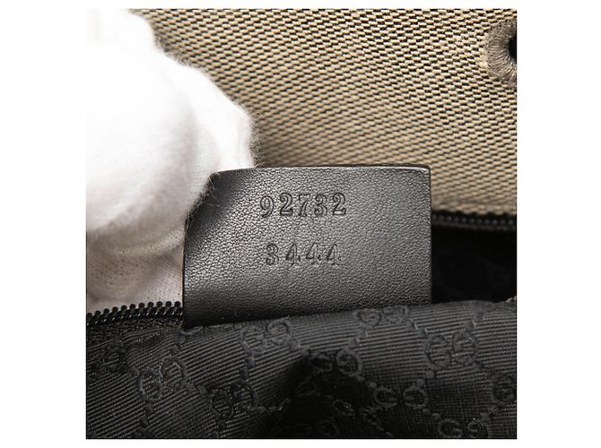 Jackie Borsa a tracolla Gucci in tela beige con coulisse - vista 6