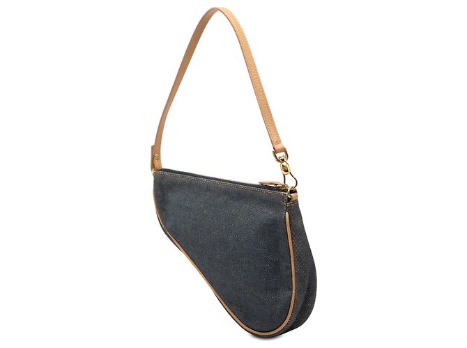 Dior Blaue Mini Denim Saddle Pochette - Ansicht 2