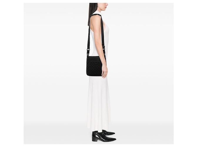Sac à bandoulière Gucci en toile GG noire - vista 7