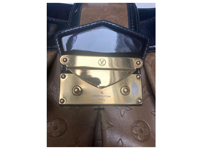 Artsy Borsa a mano Louis Vuitton Polly Monogram in Pelle Marrone Nero - vista 17