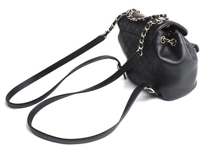 Chanel Matelassé Leder Rucksack Schwarz - Ansicht 2