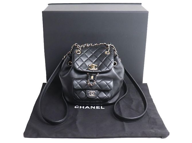 Chanel Matelassé Leder Rucksack Schwarz - Ansicht 7