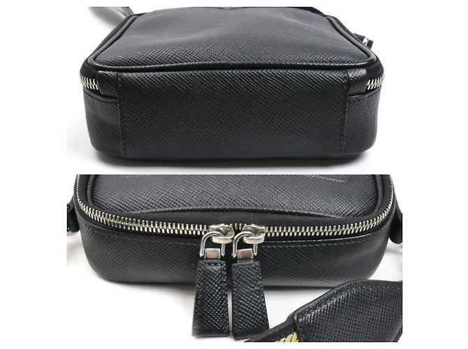 Schultertasche aus schwarzem Leder von Prada - Ansicht 3