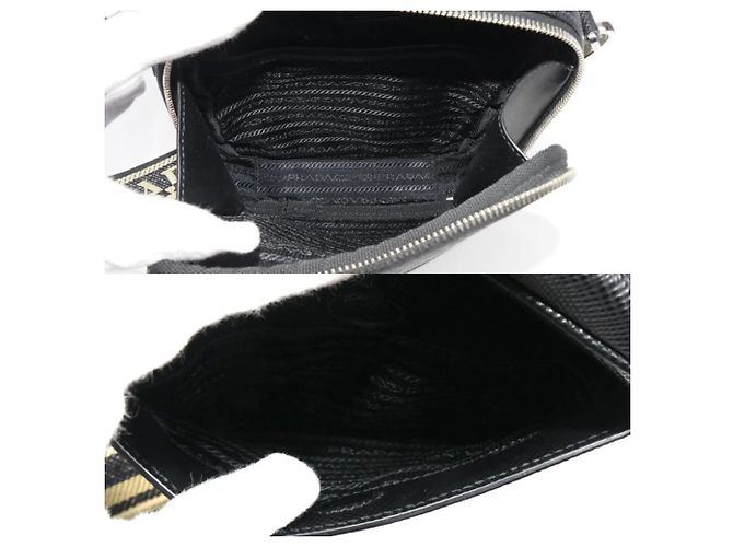 Schultertasche aus schwarzem Leder von Prada - Ansicht 4