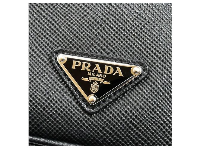 Schultertasche aus schwarzem Leder von Prada - Ansicht 7
