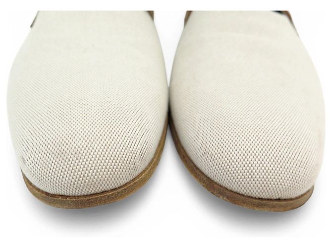 Hermès STIVALI HERMES CHRIS CHUKKA IN CANVAS E PELLE 44 SCATOLA Crudo - vista 4