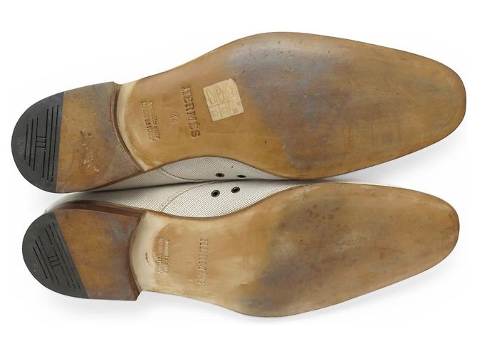 Hermès STIVALI HERMES CHRIS CHUKKA IN CANVAS E PELLE 44 SCATOLA Crudo - vista 6