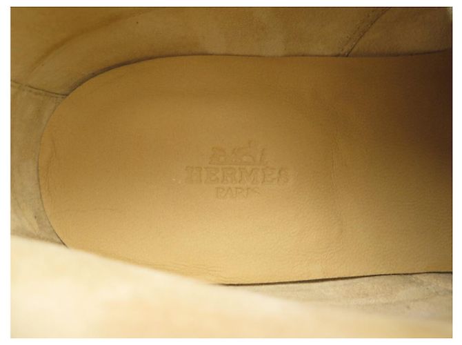 Hermès STIVALI HERMES CHRIS CHUKKA IN CANVAS E PELLE 44 SCATOLA Crudo - vista 9