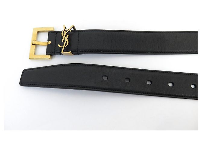 NEUER SAINT LAURENT CASSANDRE GÜRTEL 634437 T70 GLATTLEDER SCHWARZ - Ansicht 6
