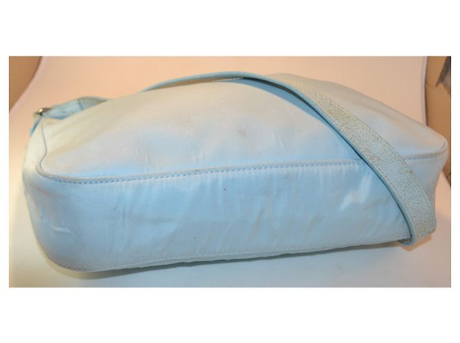 Borsa Longchamp in tela turchese - vista 6