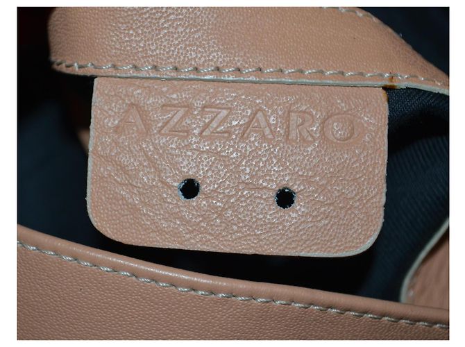 Borsa a mano Azzaro in pelle marrone - vista 7