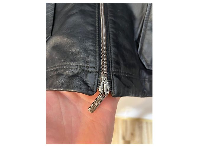 Vintage Lederjacke Versace Jeans Couture Schwarz - Ansicht 2