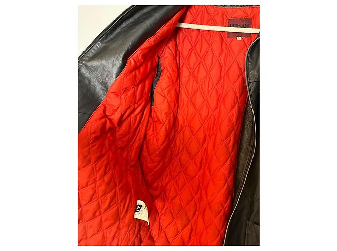 Vintage Lederjacke Versace Jeans Couture Schwarz - Ansicht 8